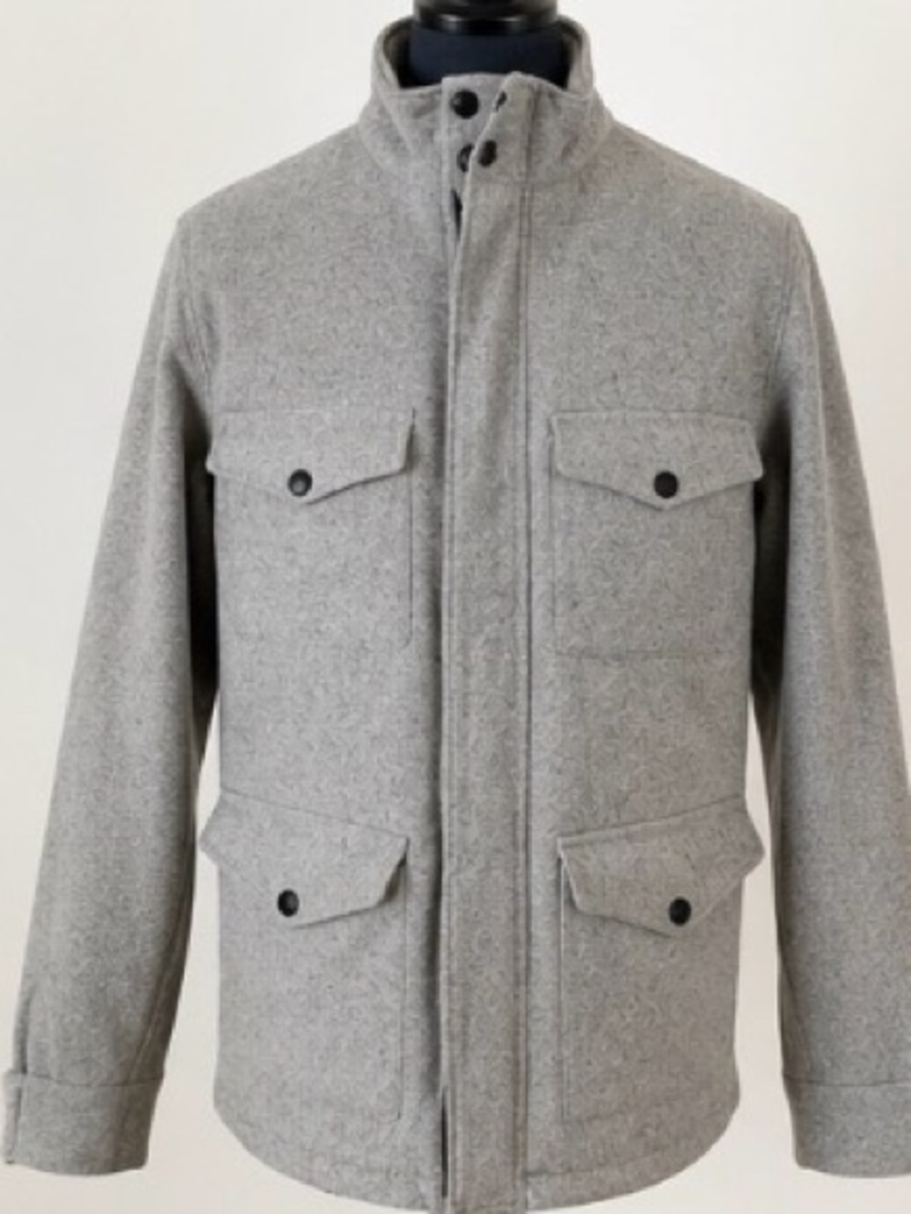 Gustin Grey Field Jacket with High Collar